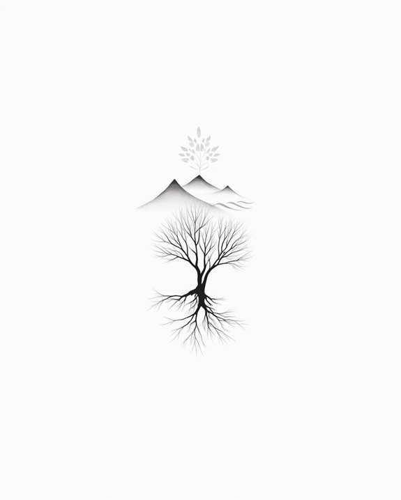 elegant minimalist nature tattoos