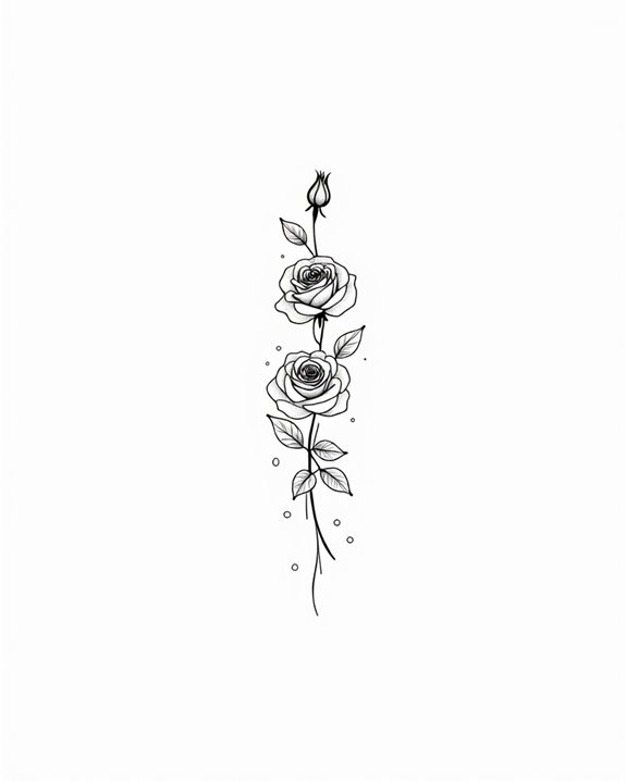 elegant minimalist rose tattoo