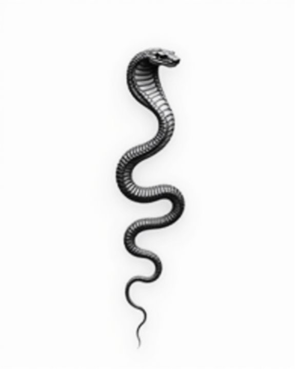 elegant minimalist snake tattoos