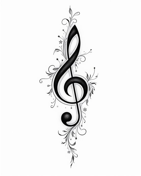 elegant musical tattoo design