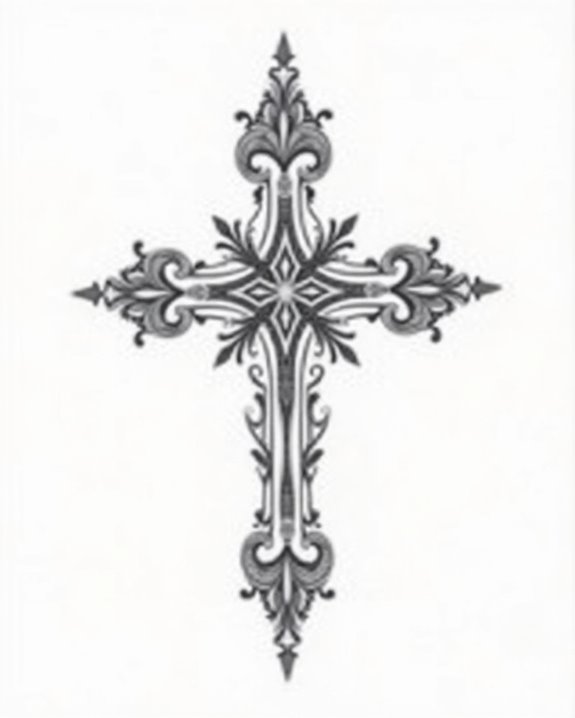 elegant ornamental cross design