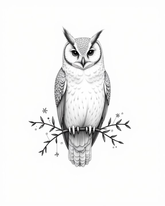 elegant owl tattoo design