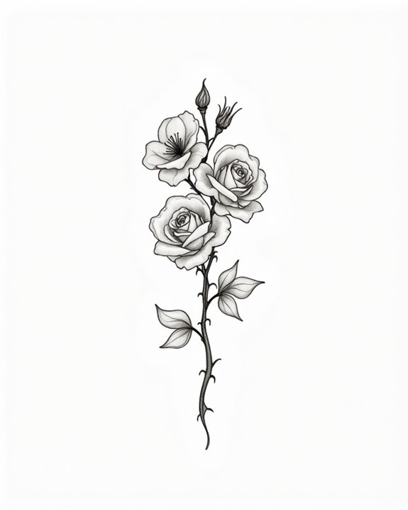 elegant rose collarbone tattoos