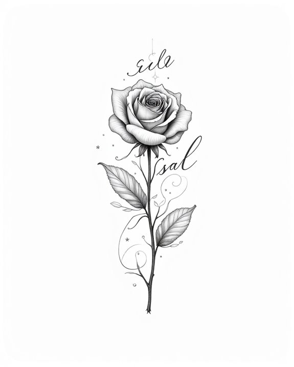 elegant roses and script