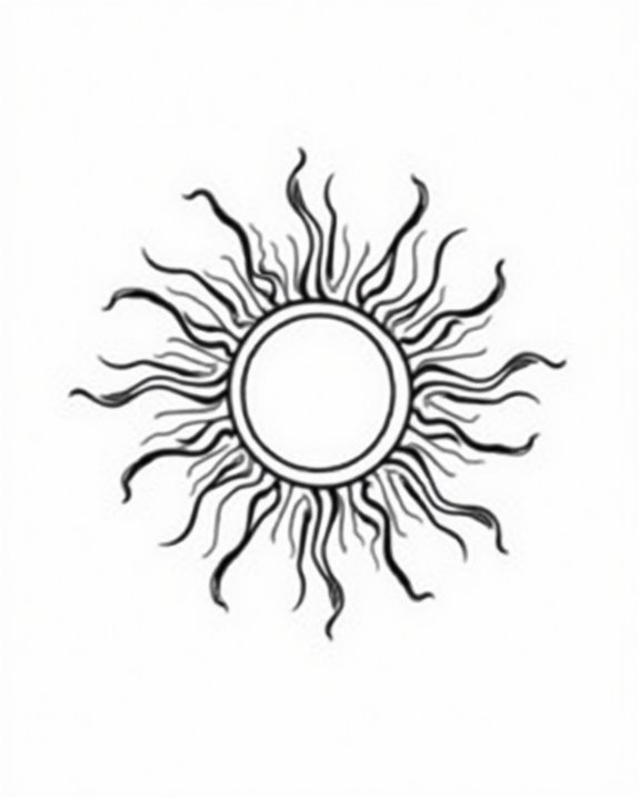 elegant small sun tattoo