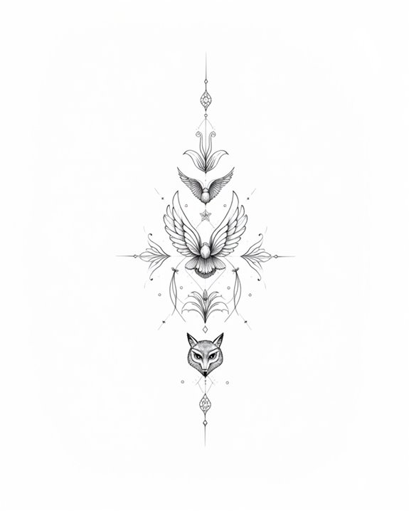 elegant spiritual animal sketches