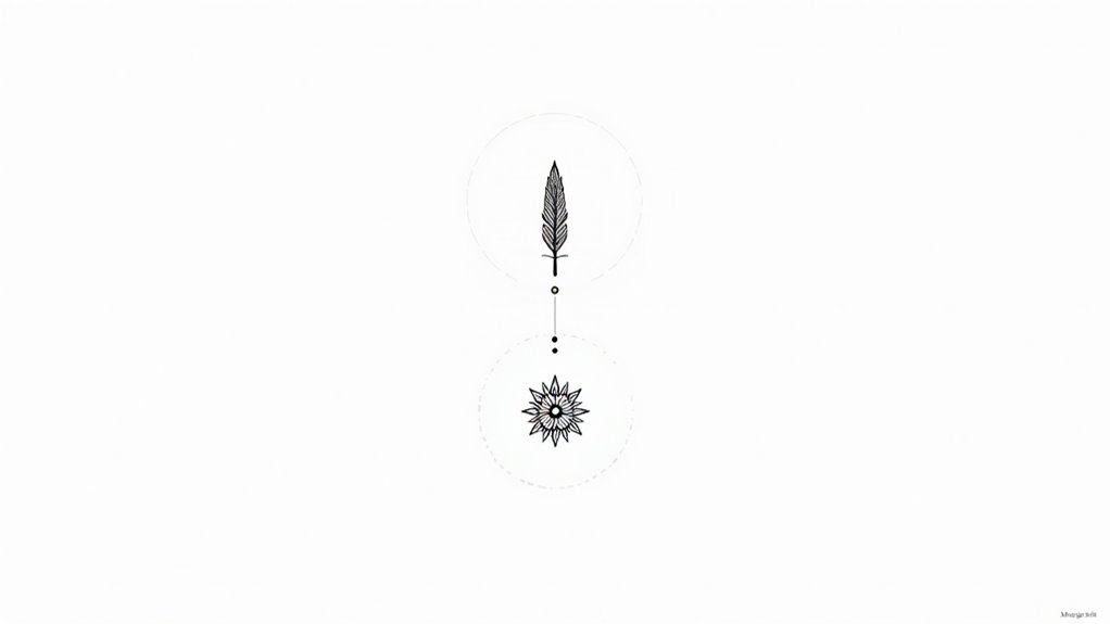 elegant spiritual fine line tattoos