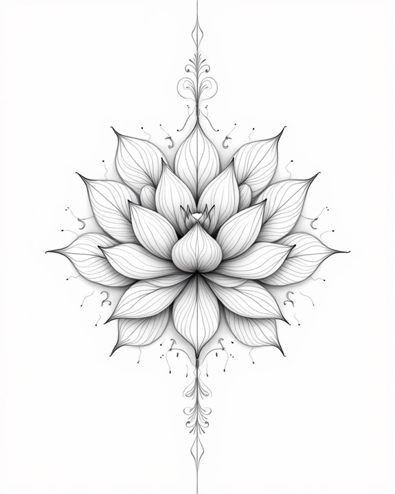 elegant spiritual lotus tattoo