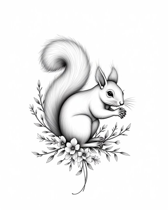 elegant squirrel tattoo artistry