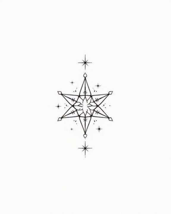 elegant star tattoos placement