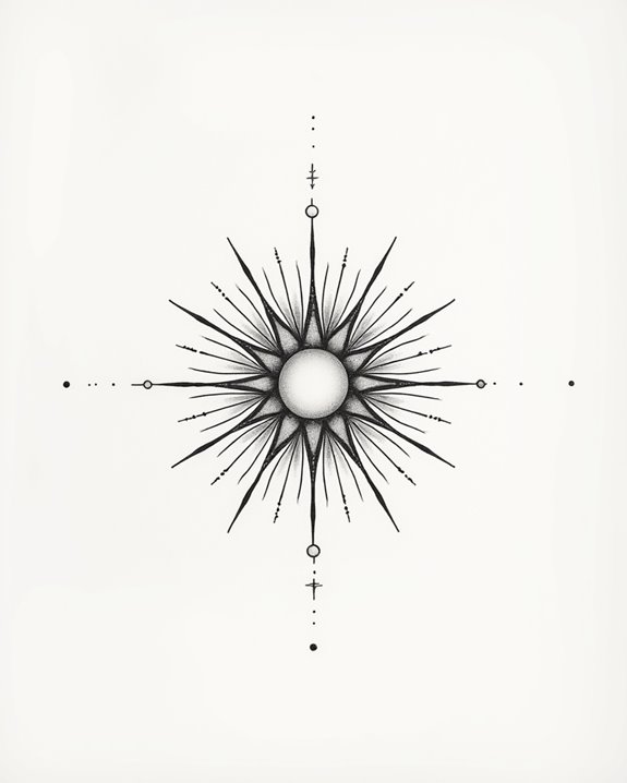 elegant sunburst tattoo design