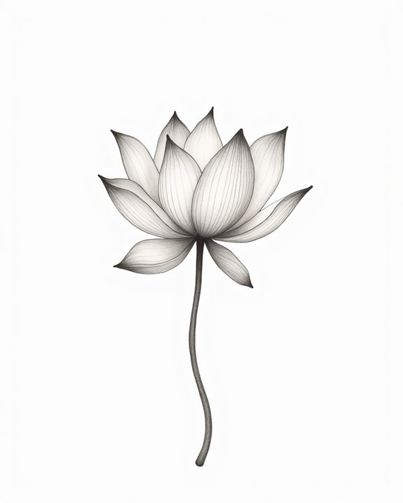 elegant symbolic lotus tattoo