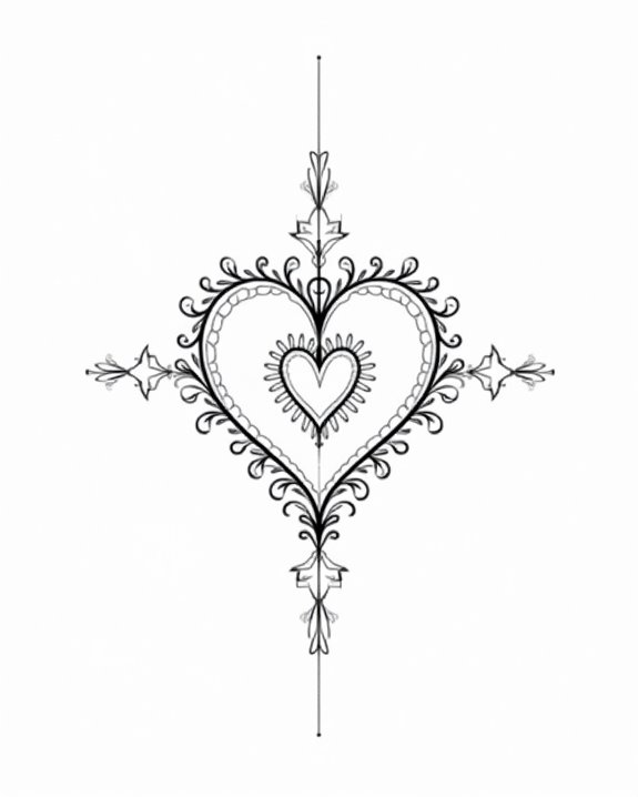 elegant tiny heart tattoos