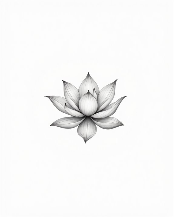 elegant tiny lotus tattoo