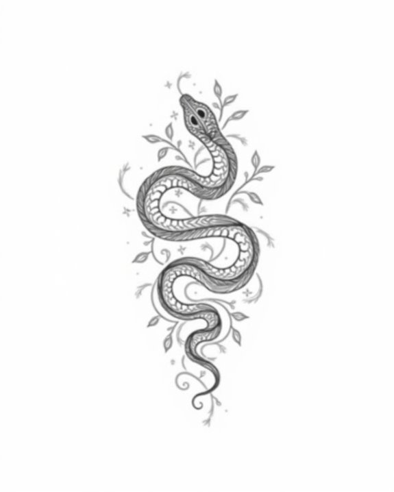 elegant tiny serpent tattoo