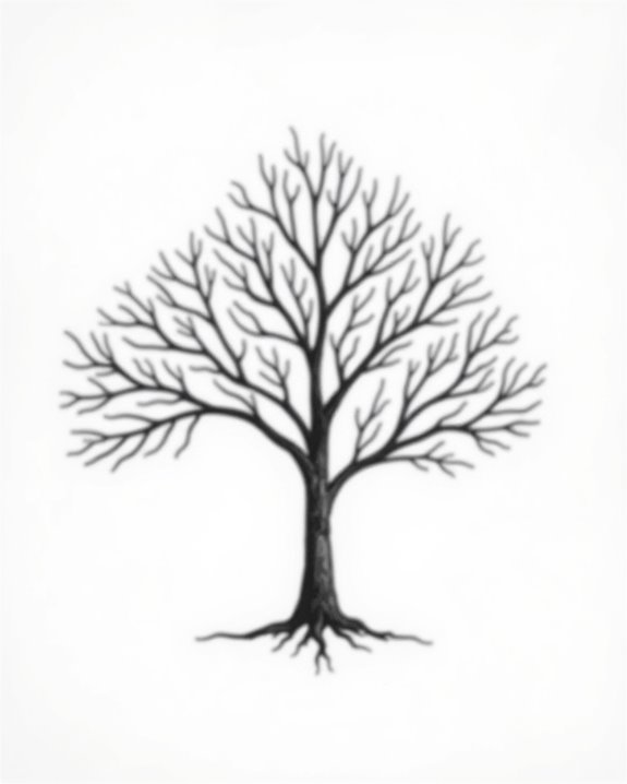 elegant tree outline tattoo