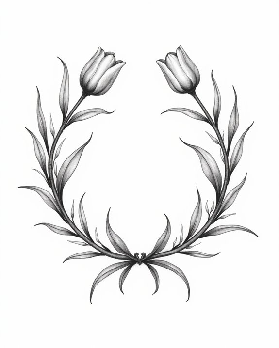 elegant tulip tattoo designs