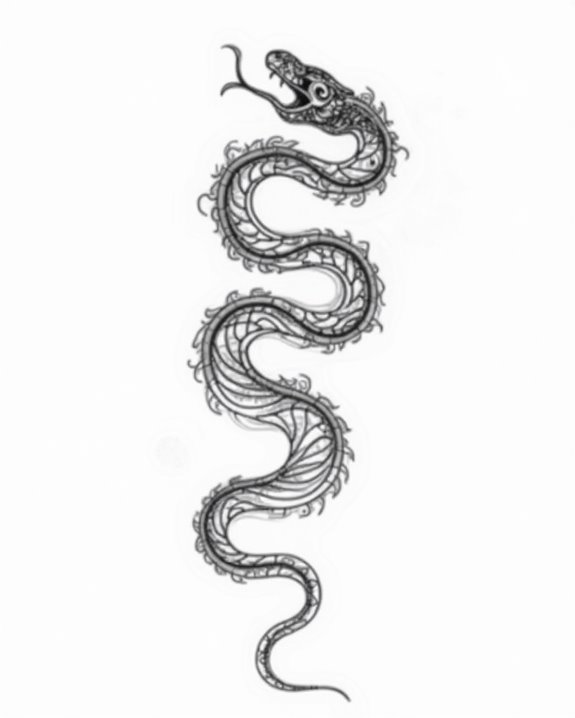 enchanting minimalist serpent abstraction