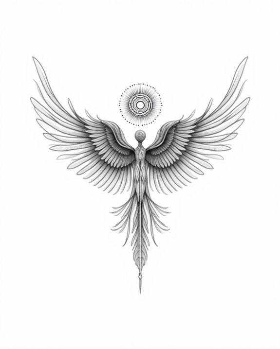 ethereal angel collarbone tattoo