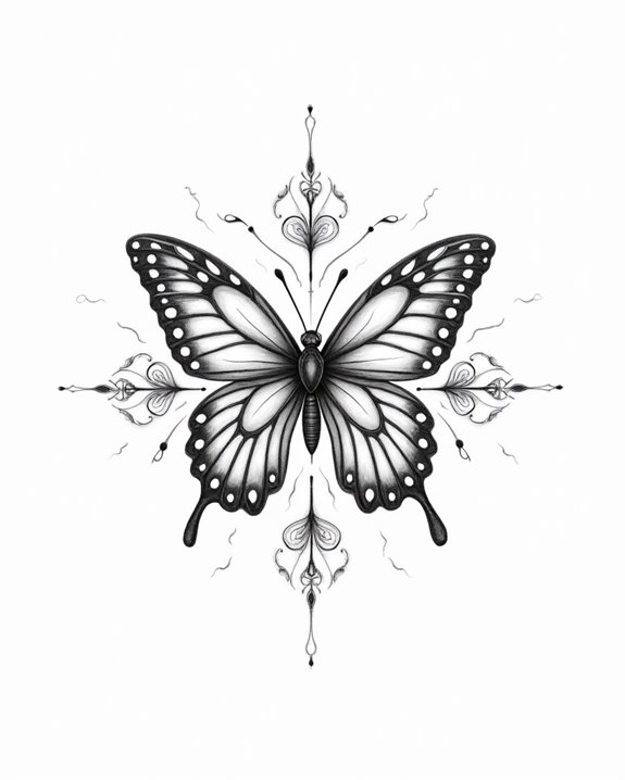 ethereal butterfly mandala tattoo