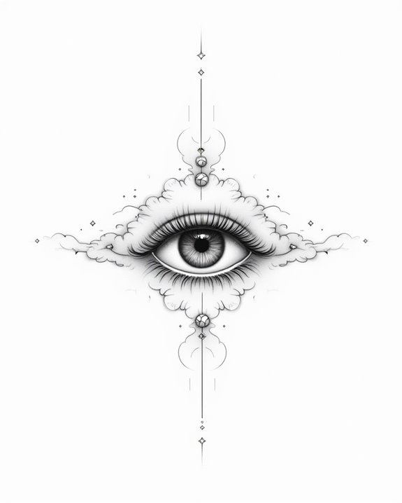 ethereal cloud eye tattoos