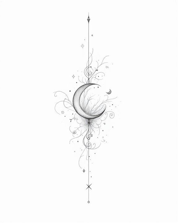 ethereal crescent moon design