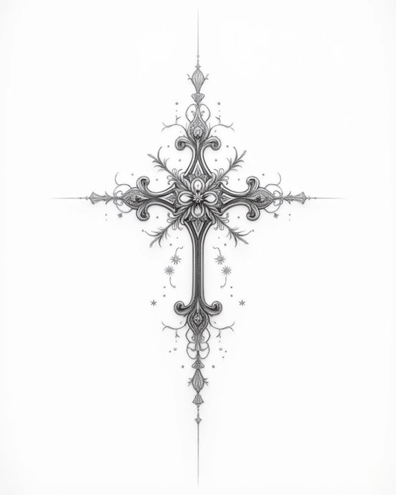 ethereal cross with stars