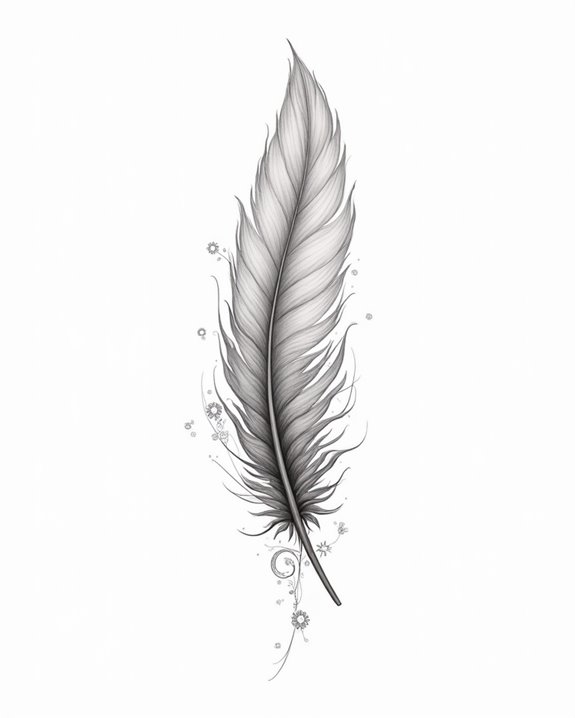 ethereal feather lace tattoo