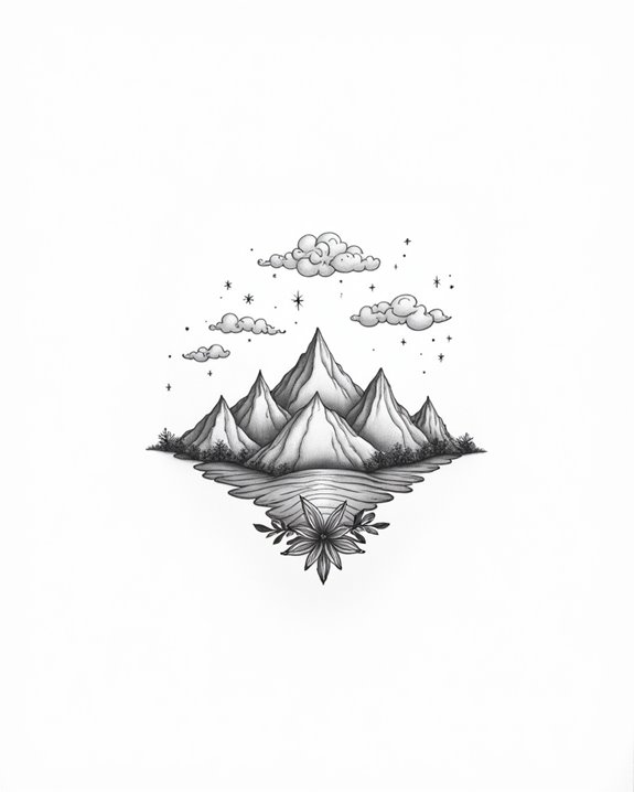 ethereal mountain landscape tattoos