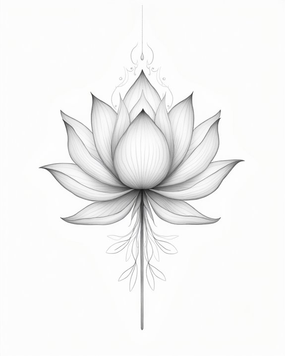 ethereal soft linework tattoos