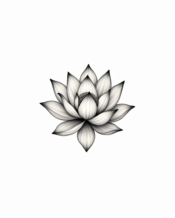 fading outline lotus tattoo