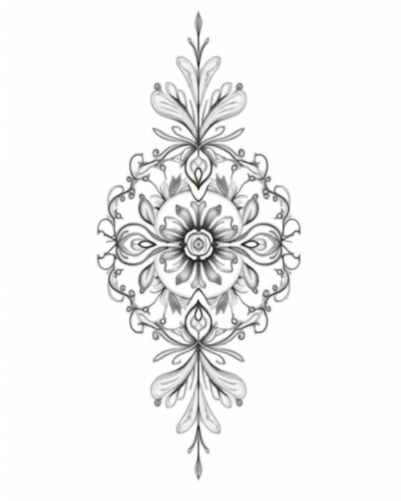 floral portrait tattoo elegance