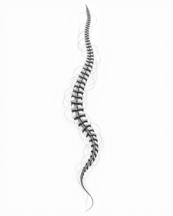 flowing spine tattoo design