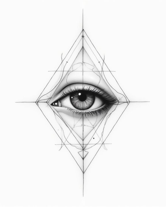 framed eye tattoo art