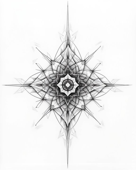 futuristic geometric tattoo artistry
