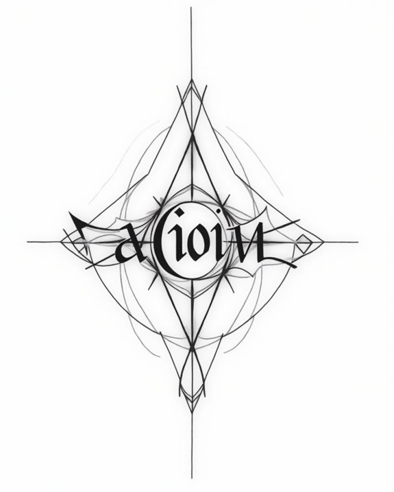geometric fine line lettering