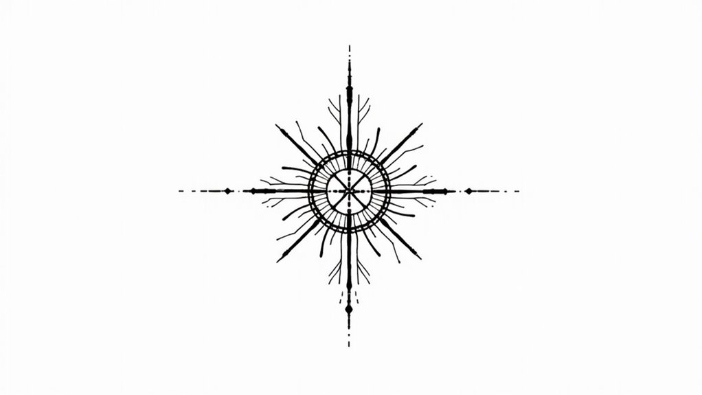geometric fine line tattoos
