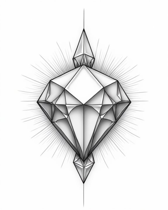 geometric gemstone tattoo artistry