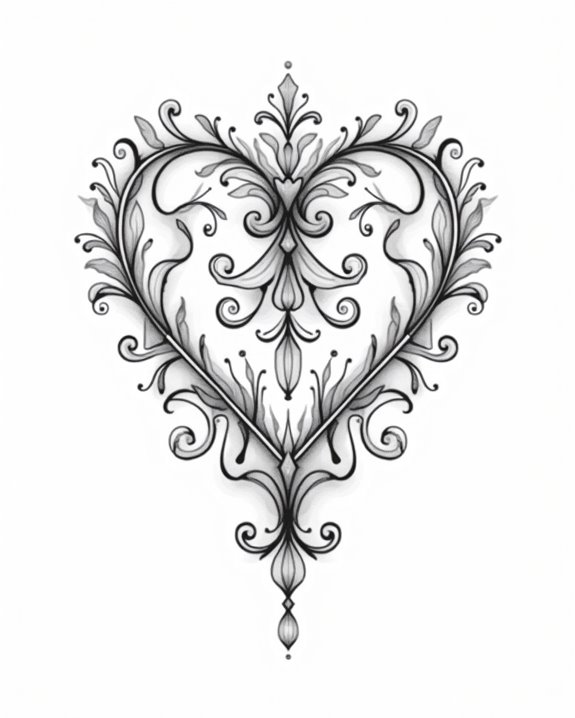 geometric heart tattoo designs