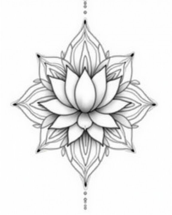 geometric lotus mandala tattoo
