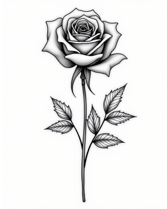 geometric minimalist rose tattoos