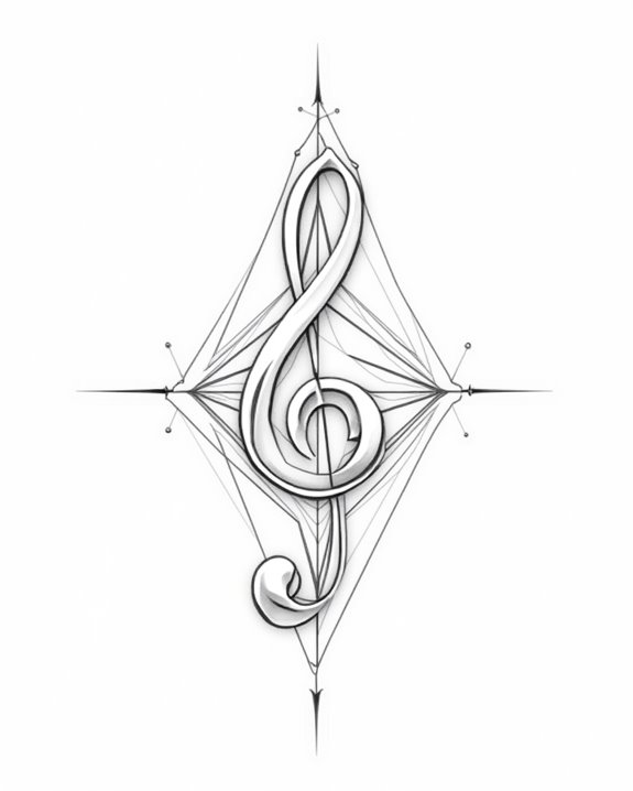 geometric musical symbol tattoos
