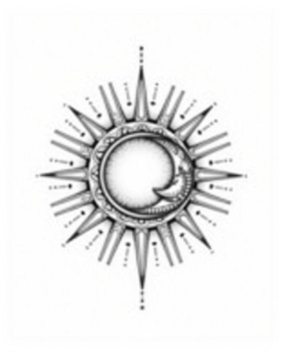 geometric sun and moon