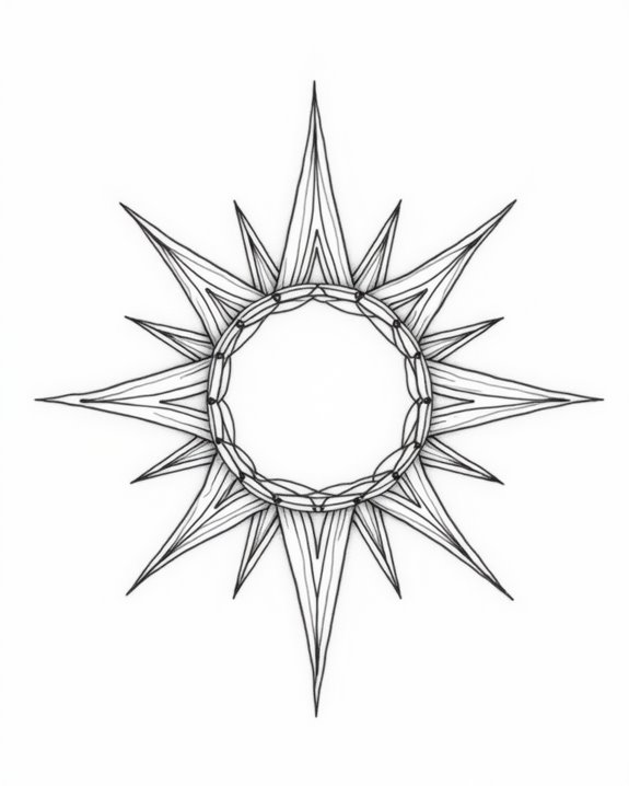 geometric sun tattoo design
