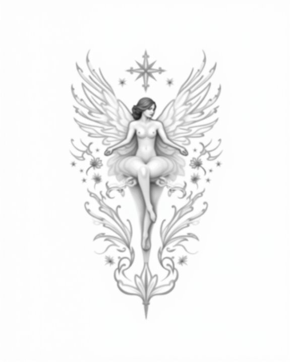 graceful angel on cloud