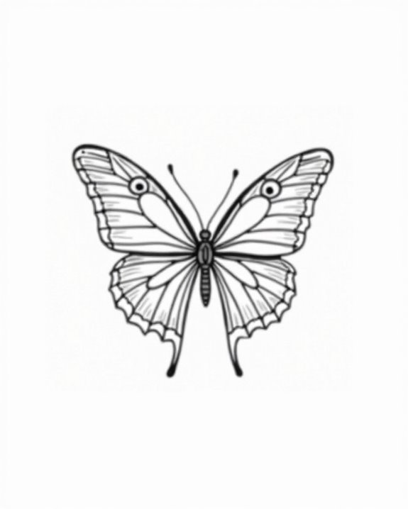 graceful butterfly tattoo design