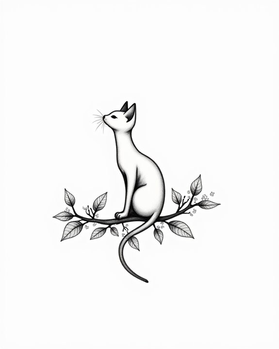 graceful cat on branch