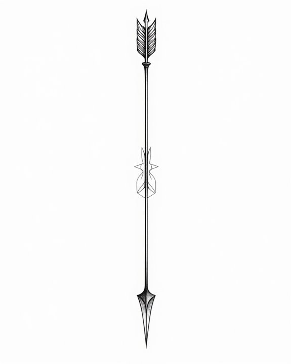 graceful feathered arrow tattoo