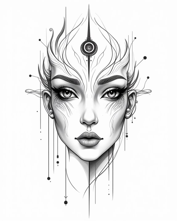 innovative abstract face tattoos