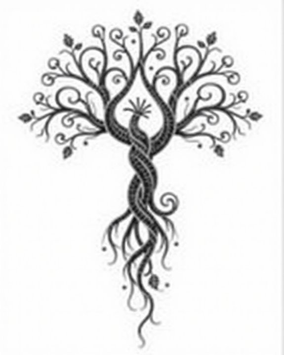 interwoven trees symbolize unity